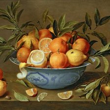 Схема вышивки «STILL LIFE WITH ORANGES AND LEMONS IN A WAN-LI PORCELAIN DISH»