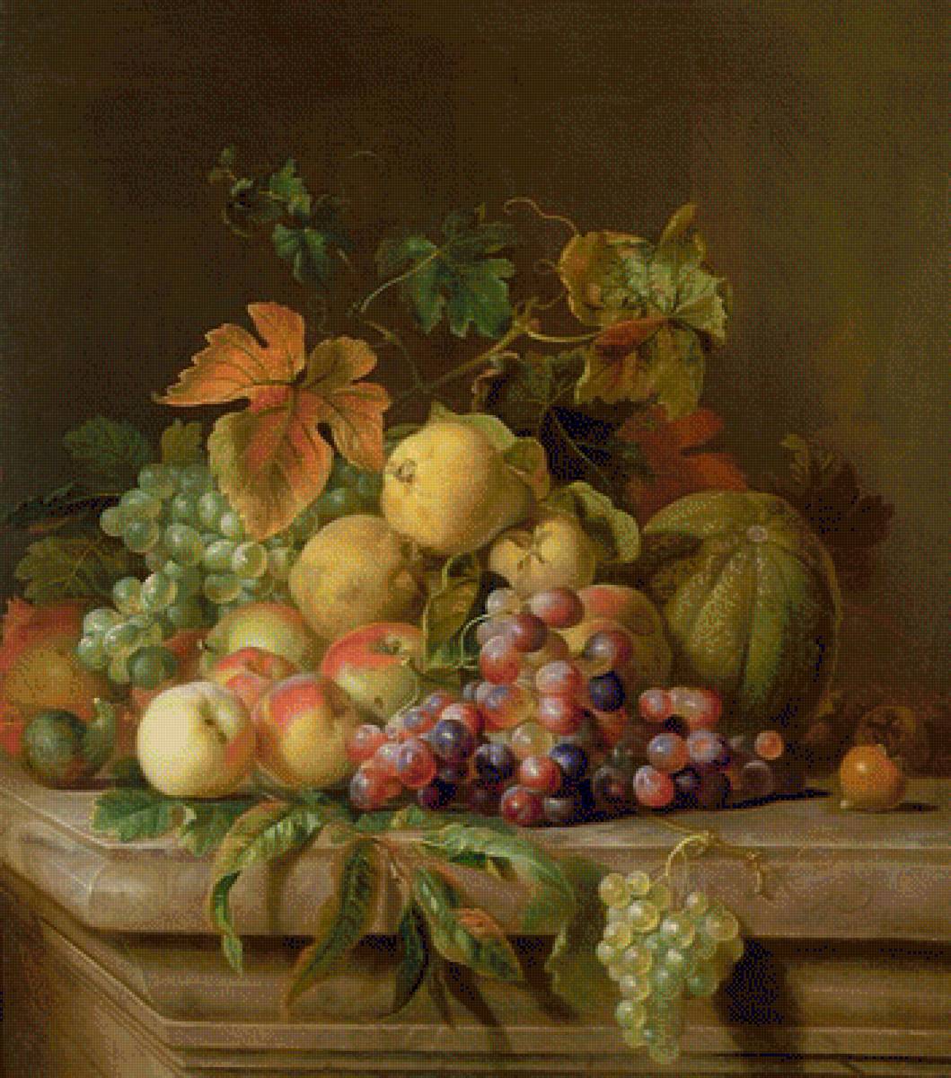 A STILL LIFE OF MELONS, GRAPES AND PEACHES - by bogdani or bogdany, jakob (1660-1724) - предпросмотр