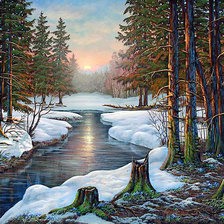 Схема вышивки «Зимний пейзаж»