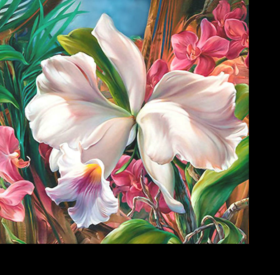 Цветы. Живопись. - ирисы, орхидеи, живопись, цветы - оригинал