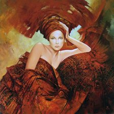 Схема вышивки «Женщина живопись»