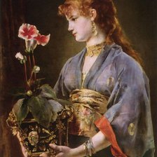 Схема вышивки «Девушка с горшком в восточном наряде»