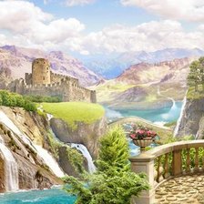 Схема вышивки «Замки в горах»