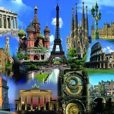 Схема вышивки «коллаж - города Европы»