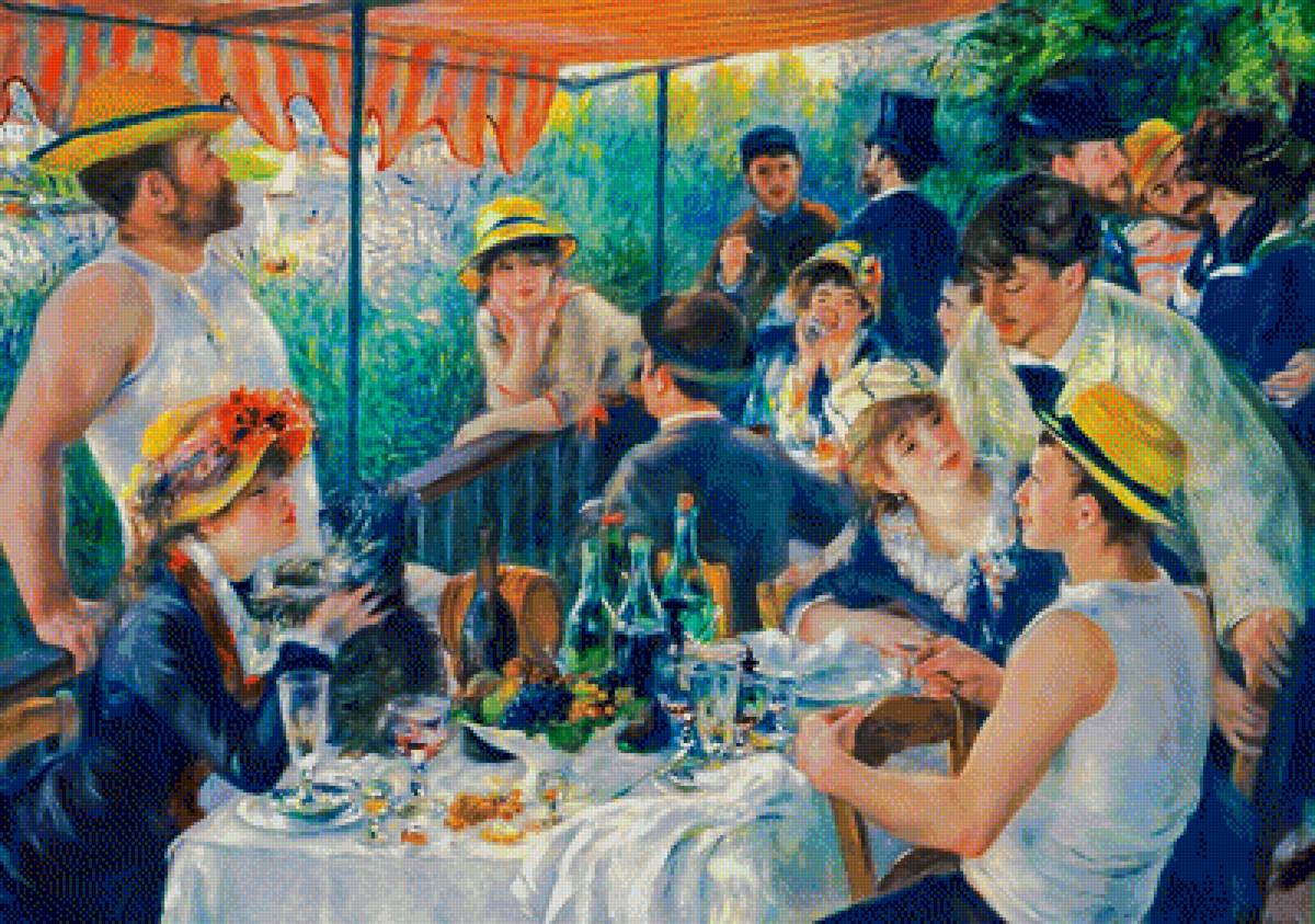 Luncheon of the Boating Party. - pierre auguste renoir paintings. - предпросмотр