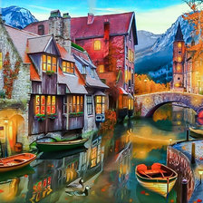 Схема вышивки «Canal from Home.»