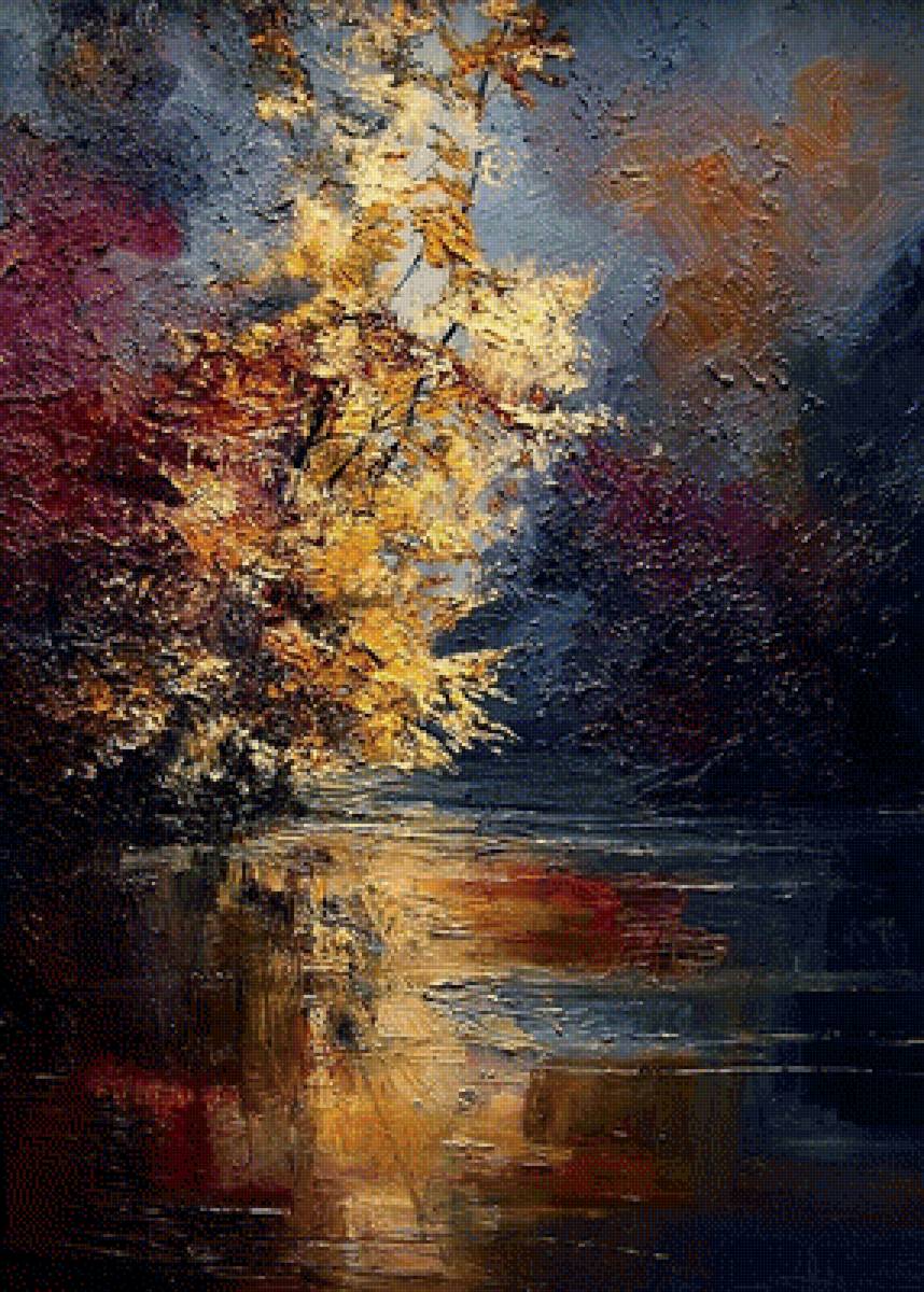 Цвет осени - дерево, осенний пейзаж - предпросмотр