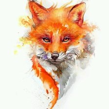 Схема вышивки «Лиса акварель 94*105»