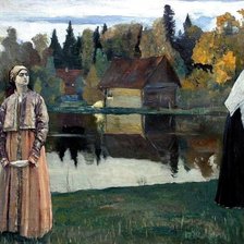 Схема вышивки «Россия Нестеров Сестры»