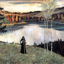 Схема вышивки «Россия Нестеров Река»