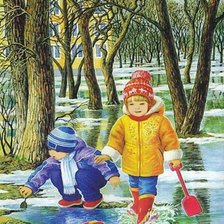 Схема вышивки «дети на прогулке»