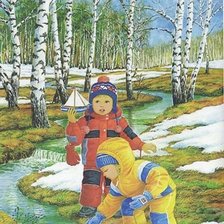 Схема вышивки «дети на прогулке»