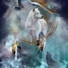 Схема вышивки «тотем, волки»