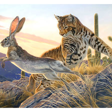 Схема вышивки «Погоня за зайцем.»