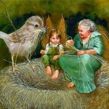 Схема вышивки «Феи и птичка»