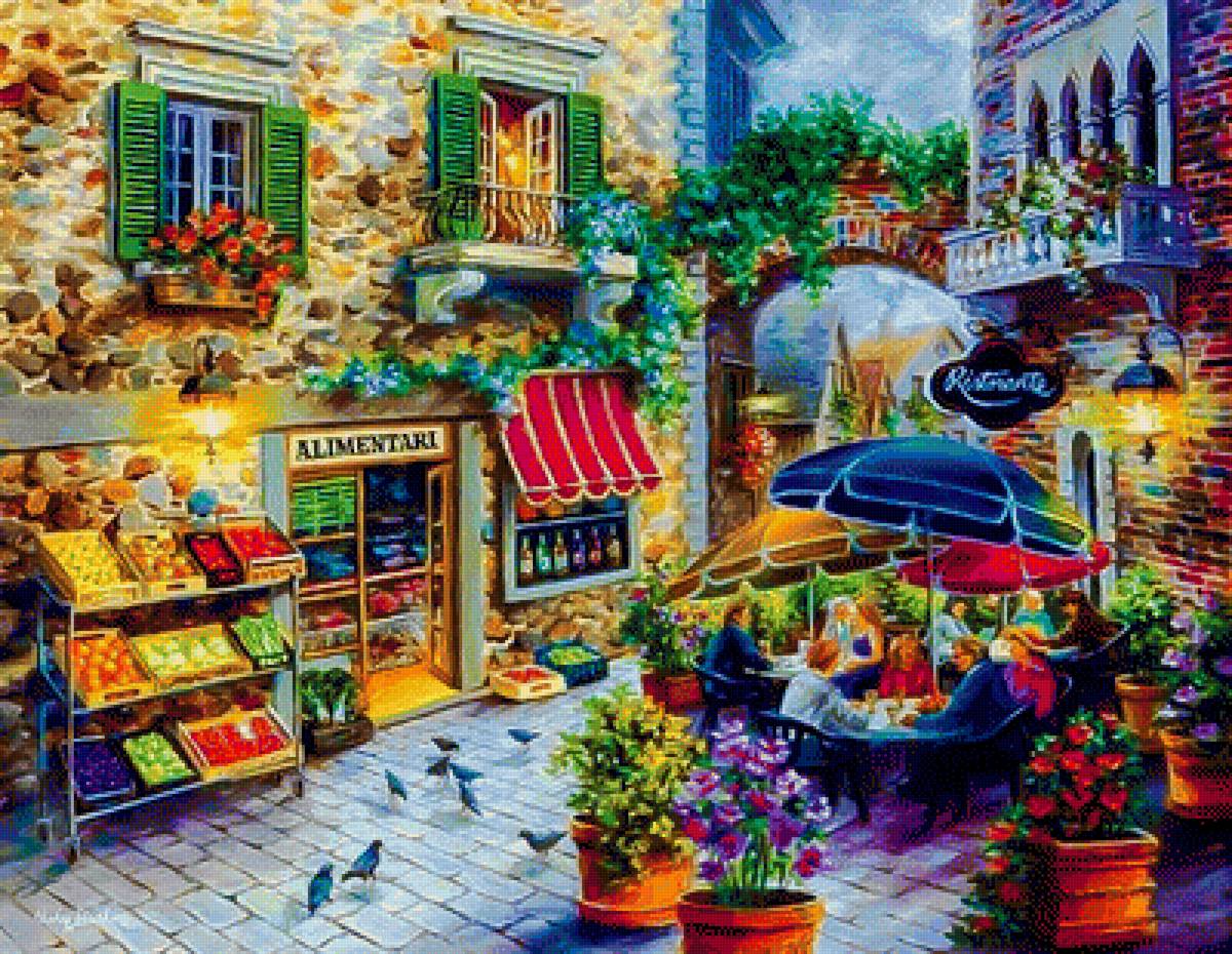Contentment. - nicky boehme painter.scenarys.people.flowers and gardens.birds. - предпросмотр