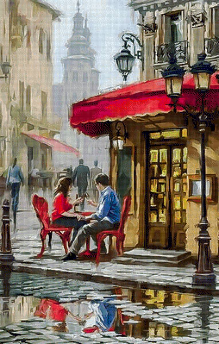 Cup of Coffe. - richard macneil art.cityscapes.scenary.people. - предпросмотр