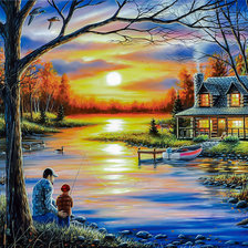 Схема вышивки «Father and Son.»