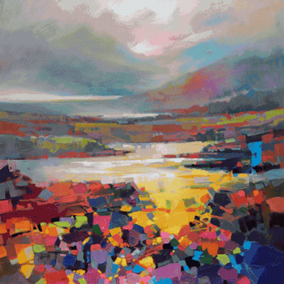 Яркий пейзаж импрессионизм - яркий пейзаж, мастахин, импрессионизм, современная живопись - предпросмотр