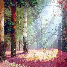 Схема вышивки «Свет в чаще леса, импрессионизм»