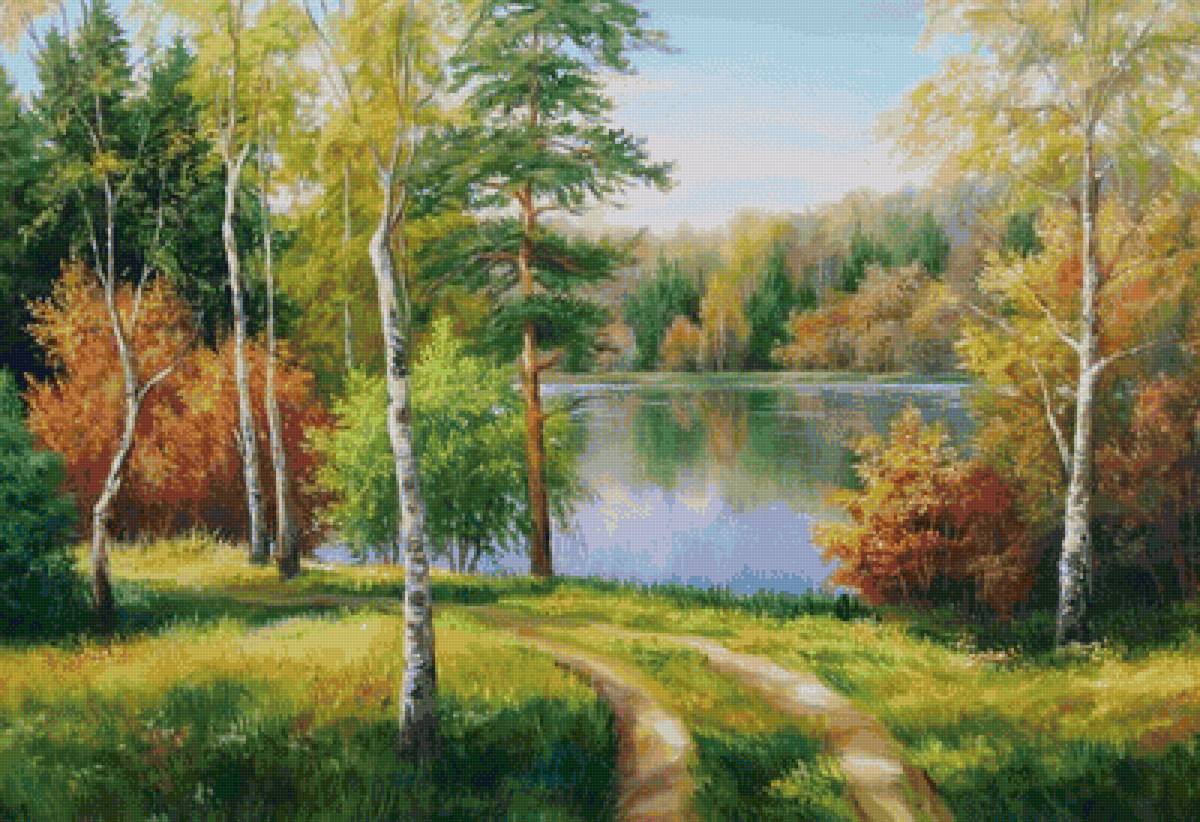 осень - пейзаж, река, осень, деревья, природа - предпросмотр