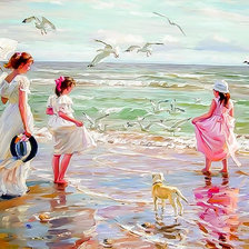 Схема вышивки «Girls at the Beach.»