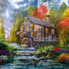 Схема вышивки «Grist Mill.»