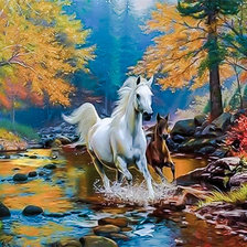 Схема вышивки «Horses.»