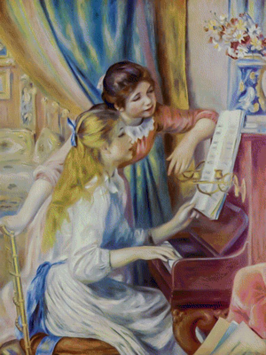 Jeunes Filles au Piano. - pierre auguste renoir paintings. - предпросмотр