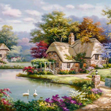 Схема вышивки «Lake House.»