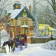 Схема вышивки «зимний вечер»