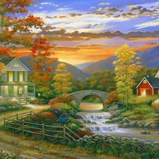 Схема вышивки «осенний вечер»