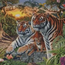 Схема вышивки «Тигры»