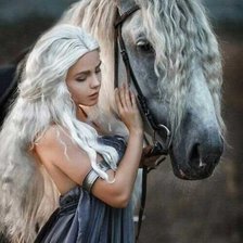 Схема вышивки «mergaite ir zirgas»