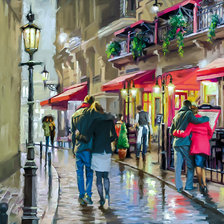 Схема вышивки «Night Time Cafe.»