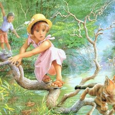 Схема вышивки «дети на прогулке :)»