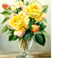 Схема вышивки «Жёлтые розы.»