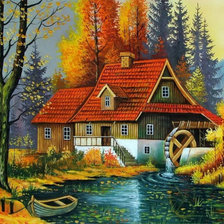 Схема вышивки «Мельница»