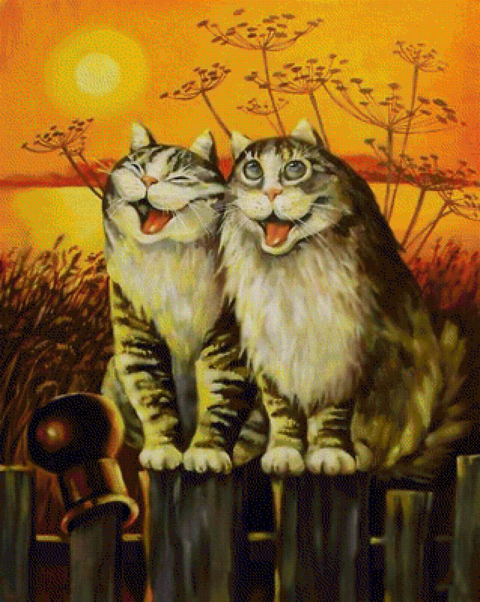 Коты. - живопись., коты - предпросмотр