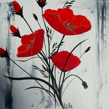 Схема вышивки «Маки»