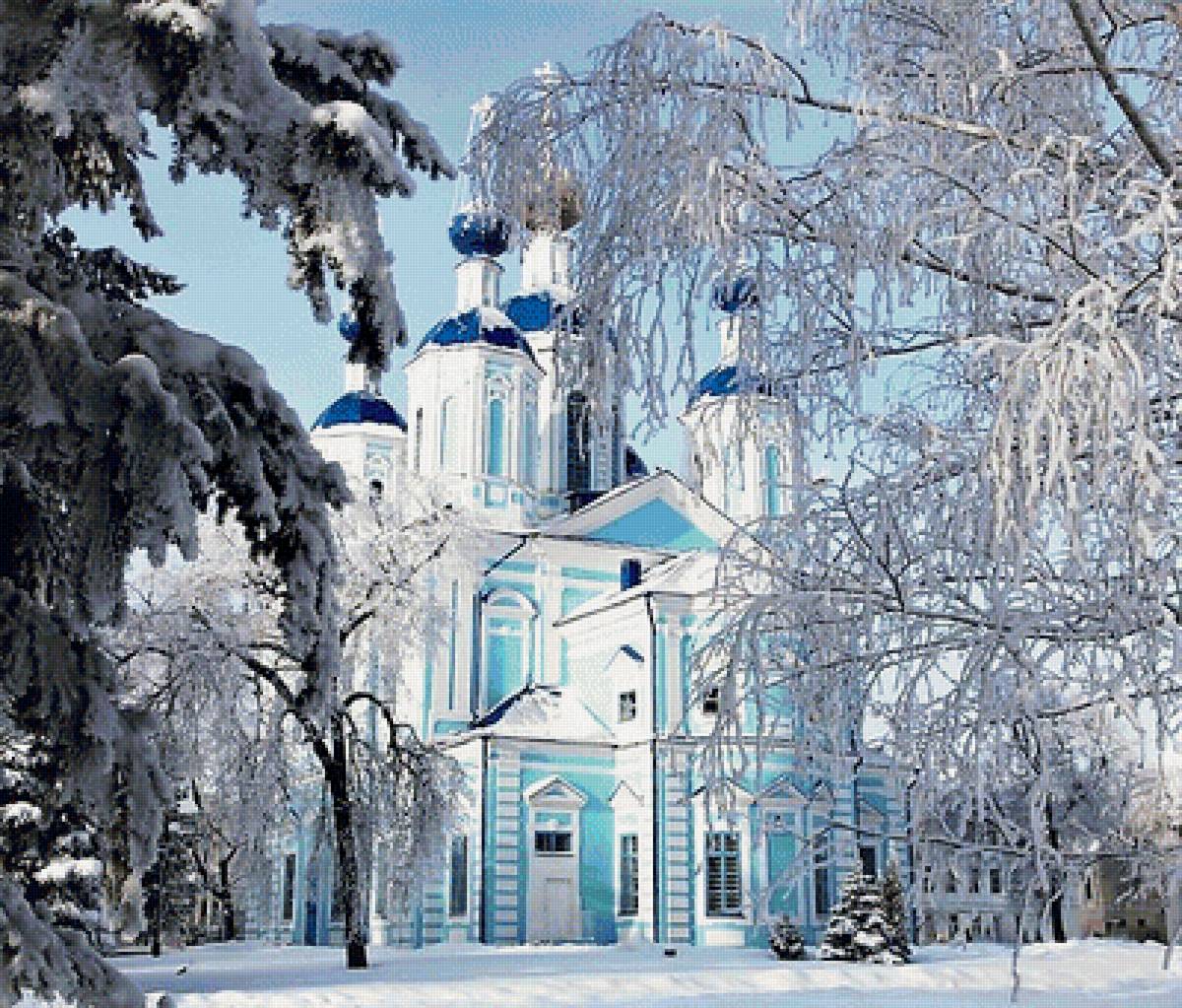 храм зимой - зима, пейзаж, храм, фото - предпросмотр