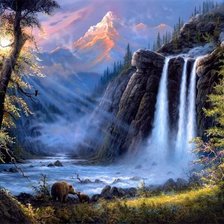 Схема вышивки «медвежий водопад»