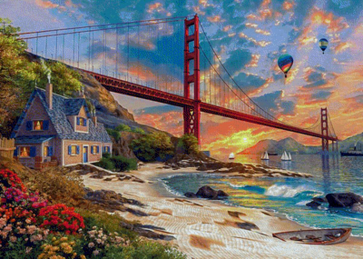 San Francisco Bridge. - seascapes.flowers and gardens. - предпросмотр