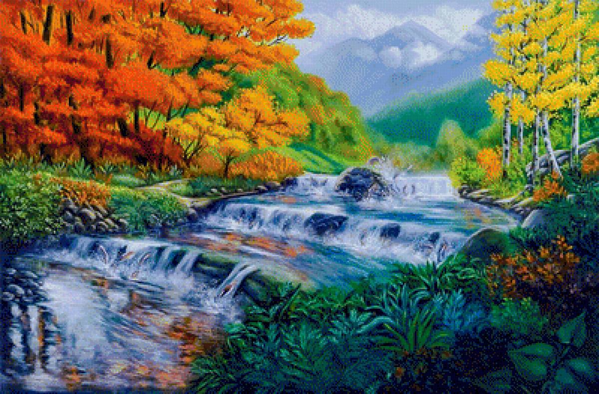 The Autumn Stream. - landscapes. - предпросмотр