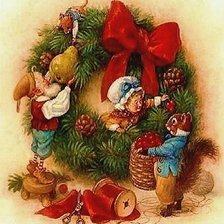 Схема вышивки «Веночек на Рождество»