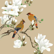 Схема вышивки «магнолии»