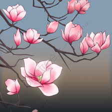 Схема вышивки «магнолии»