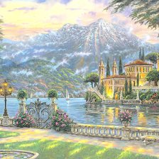 Схема вышивки «Вилла на озере Комо»