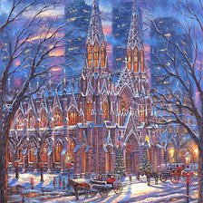 Схема вышивки «Собор Святого Патрика в Нью-Йорке»