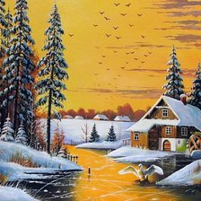 Схема вышивки «Мельница»